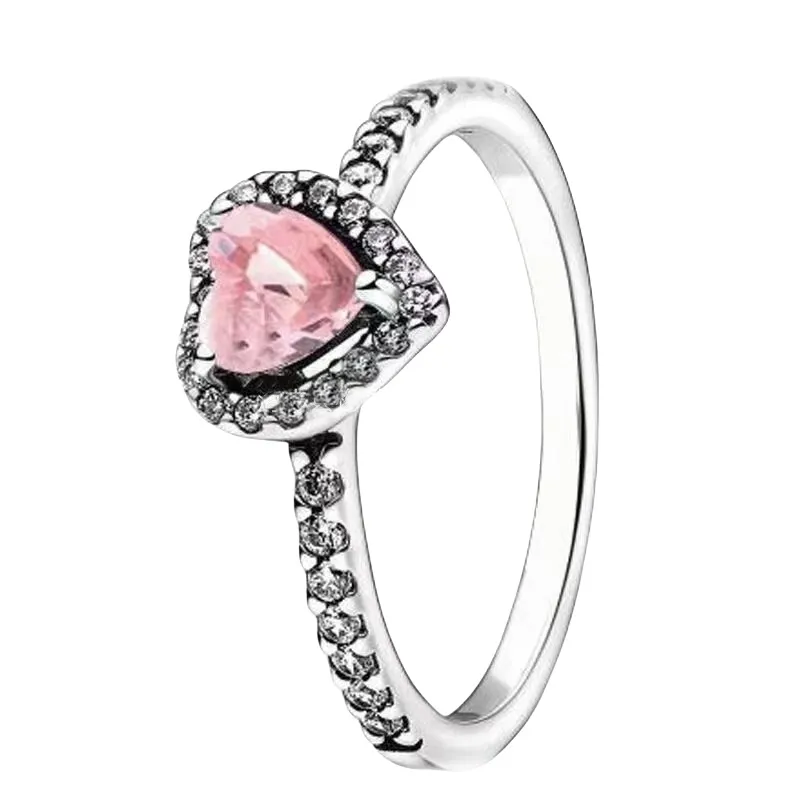 Designer Ring With box women pink Heart Love Series red Diamond ring high quality Wedding Rings 925 Silver rose gold Rings Luxury jewelry engagement g