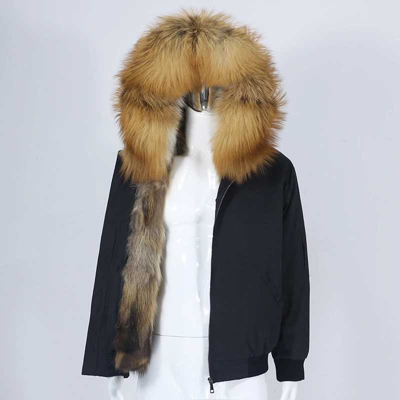 OFTBUY 2022 Mens Bomber Parka Waterproof Winter Jacket Natural Real Raccoon Fox Fur Coat Collar Hooded Thick Warm Streetwear New W241213