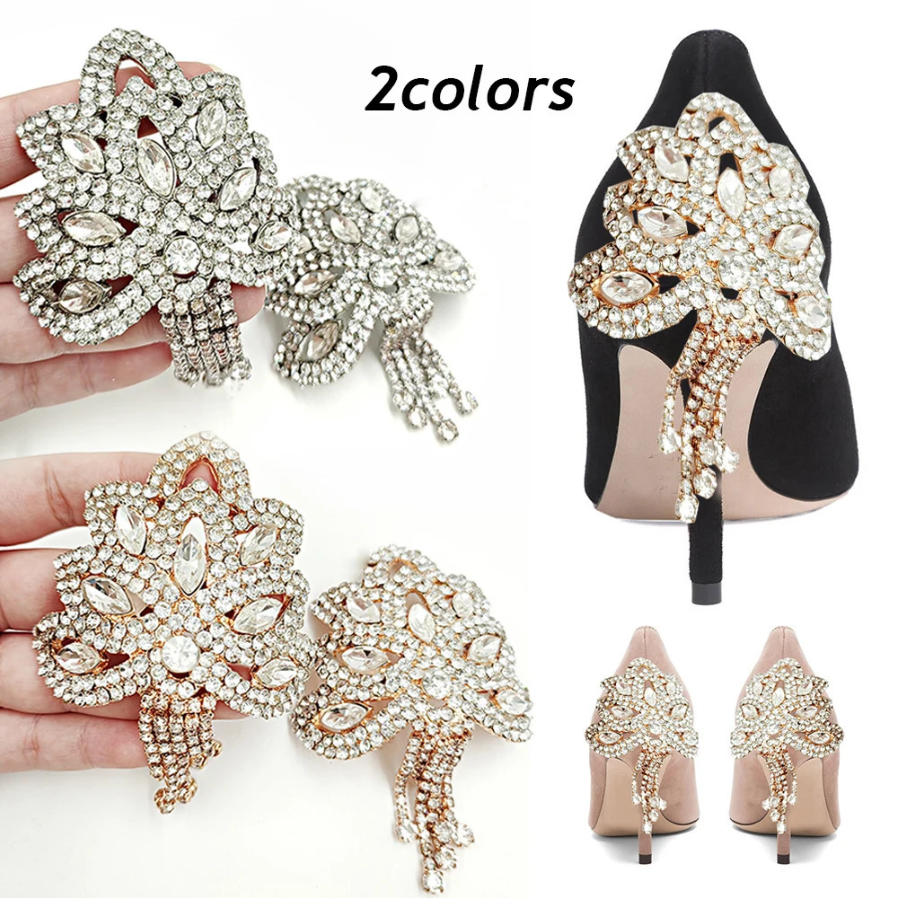 1 pair of Rhinestone shoe covers hollow crystal thin high heels decorative shoe accessories DIY wedding shoe accessories 241213