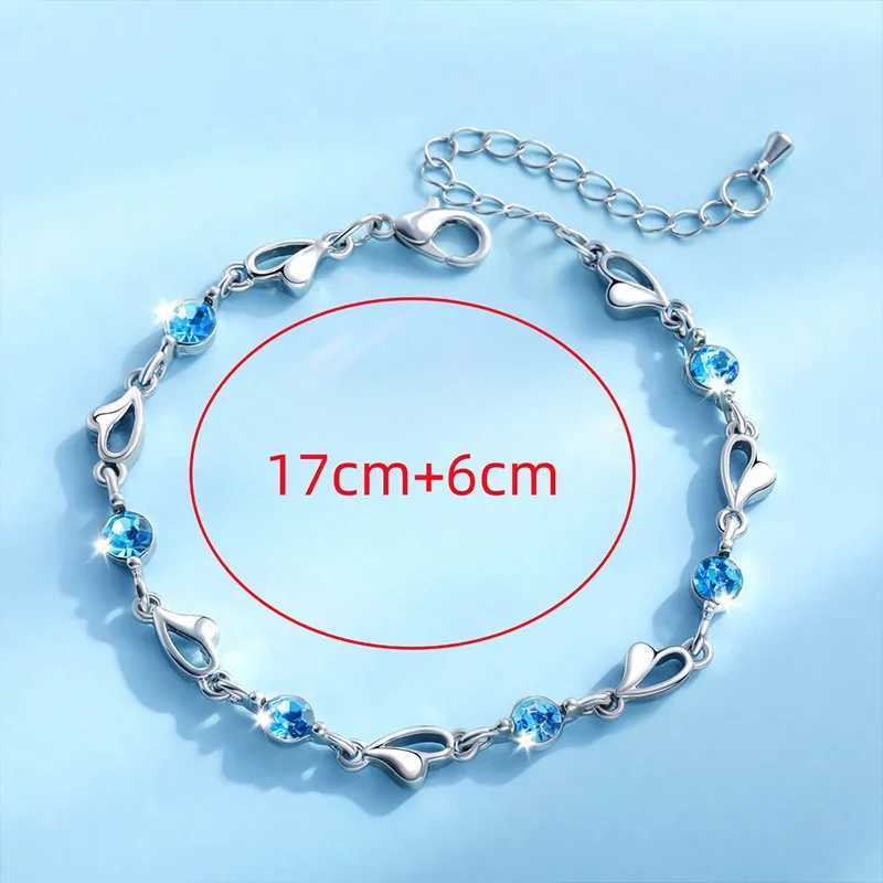 Silver Plated Purple Dazzling Cubic Zirconi Bracelets for Women Girls Fashion Luxury Party Wedding Accories Jewelry GiftsXJ241214