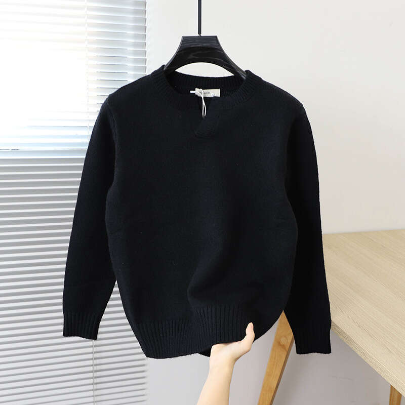 Autumn And Winter New Men's Solid Color Pullover Youth Casual Versatile Base Layer Inner Knit Sweater Round Neck Top