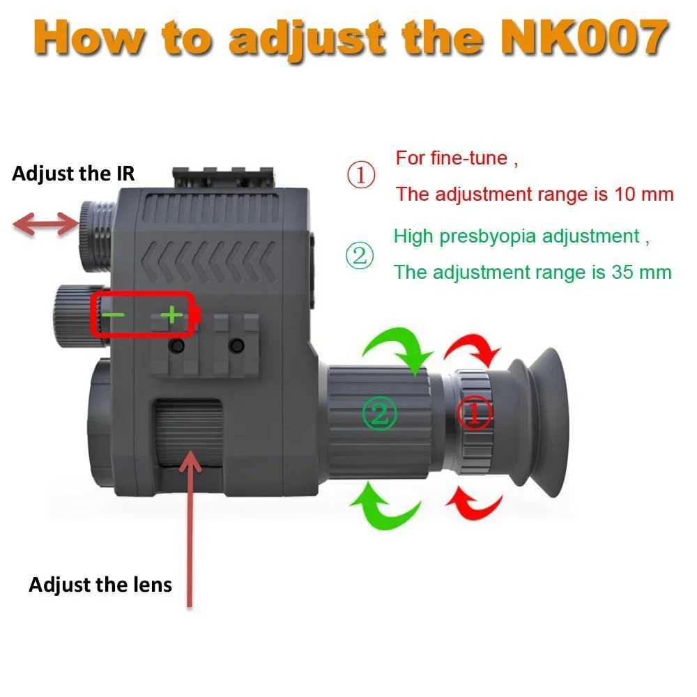 Megaorei NK007 Night Vision Monocular Hunting Rif Scope Optics Infrared Camera Photo Video Recording 200-400M in DarknXJ241214