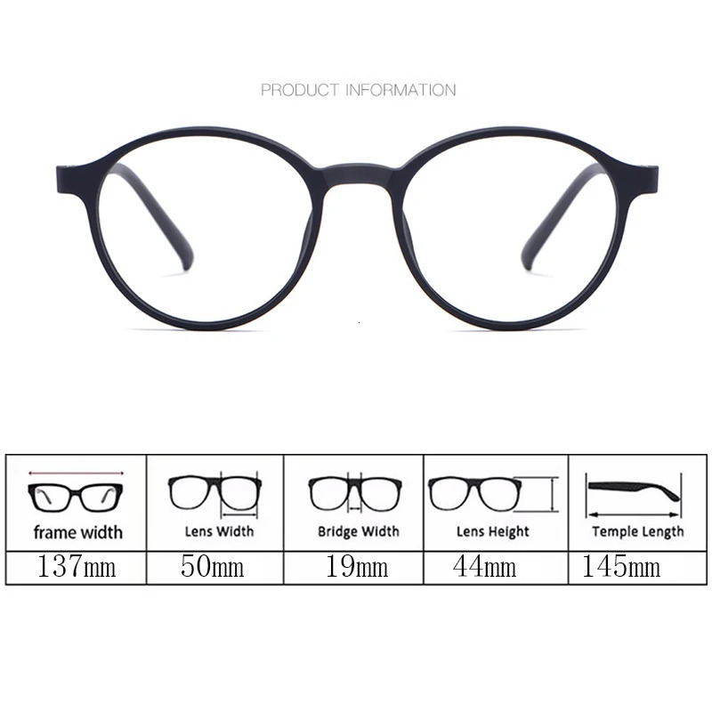 ZIROSAT 3050 Ultralight TR90 Myopia Glasses Retro Round Optical Prescription Eyeglasses Frame Men And Women 241213