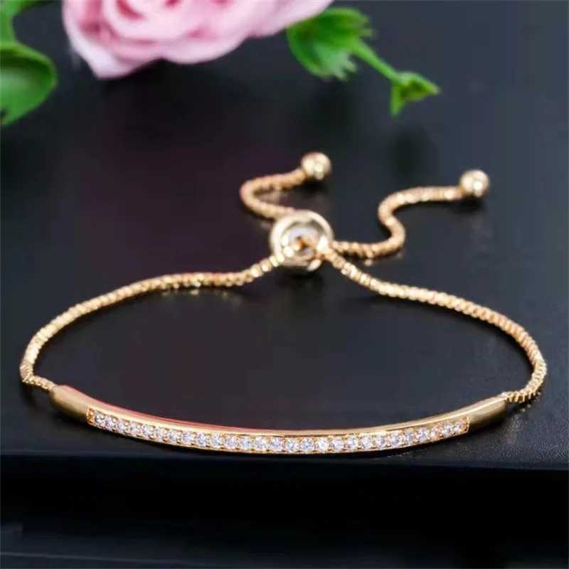 Creative fashion delicate hand jewellery with rhinestones single row arc adjustable braceletXJ241214