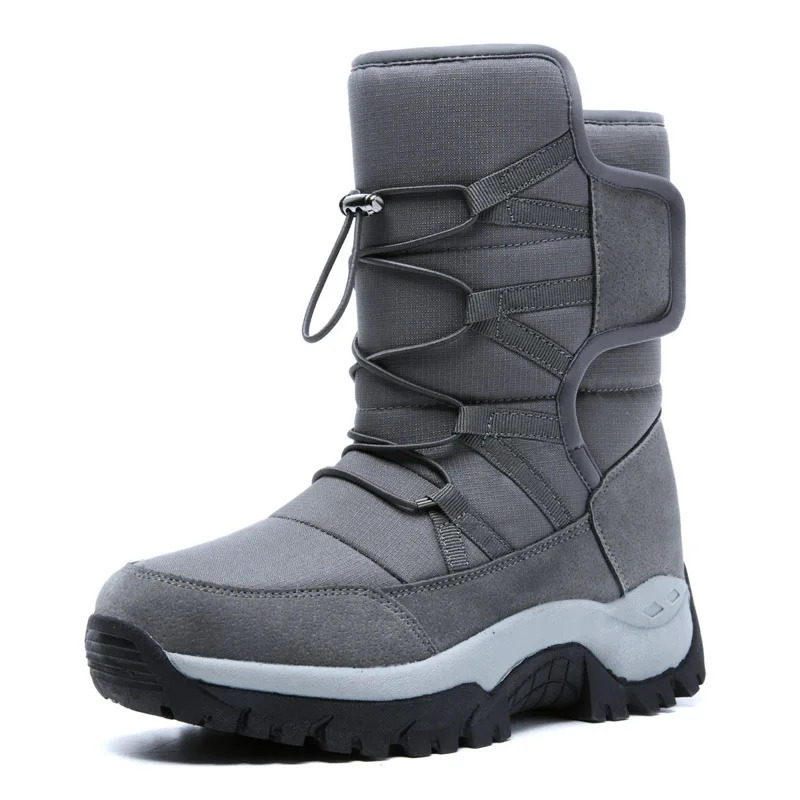 Winter Mens Shoes Warm Plush Mens Boots High Top Couple Snow Boots Winter Outdoor Anti-Slip Ankle Boots Work Casual Boots 241213