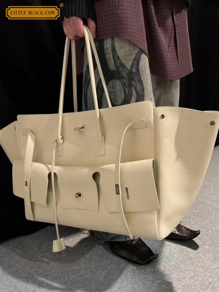 New Fashion Women Large Capacity Totes Handbag Black Motorcycle Shoulder Designer Hasp Ladies Cow Split Leather Bag Satchels