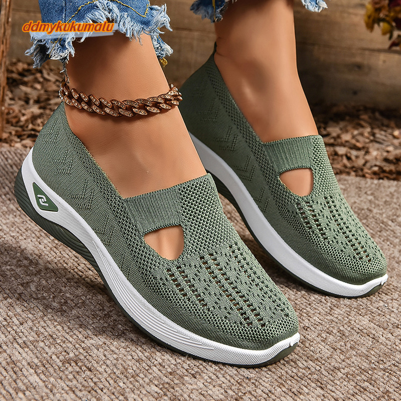 Women Wedges High Quality Slip On Flats Men Loafers Breathable Mesh Running Sneakers Ladies Sport Shoes#12 ddmykukumalu