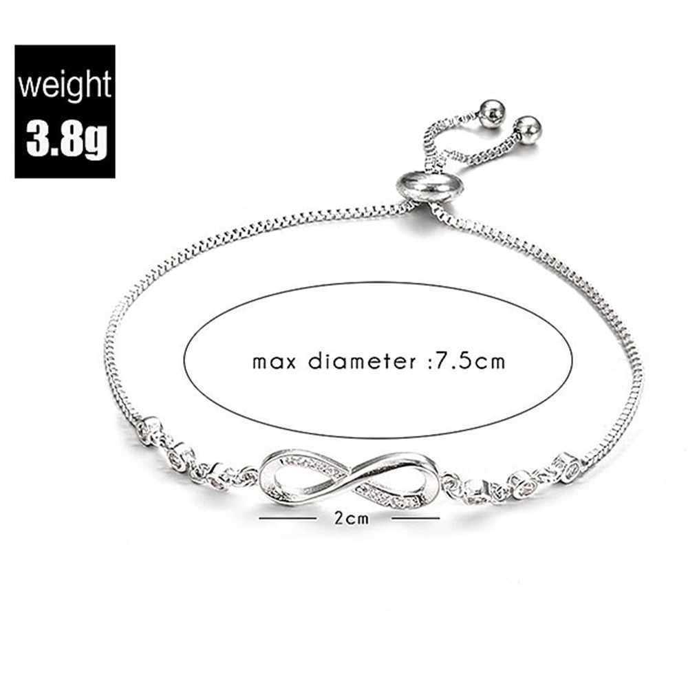 Fashion Stainl Steel Endl Infinity Chain Bracelets On Hand Adjustable Bracelets For Woman Party JewelryXJ241214