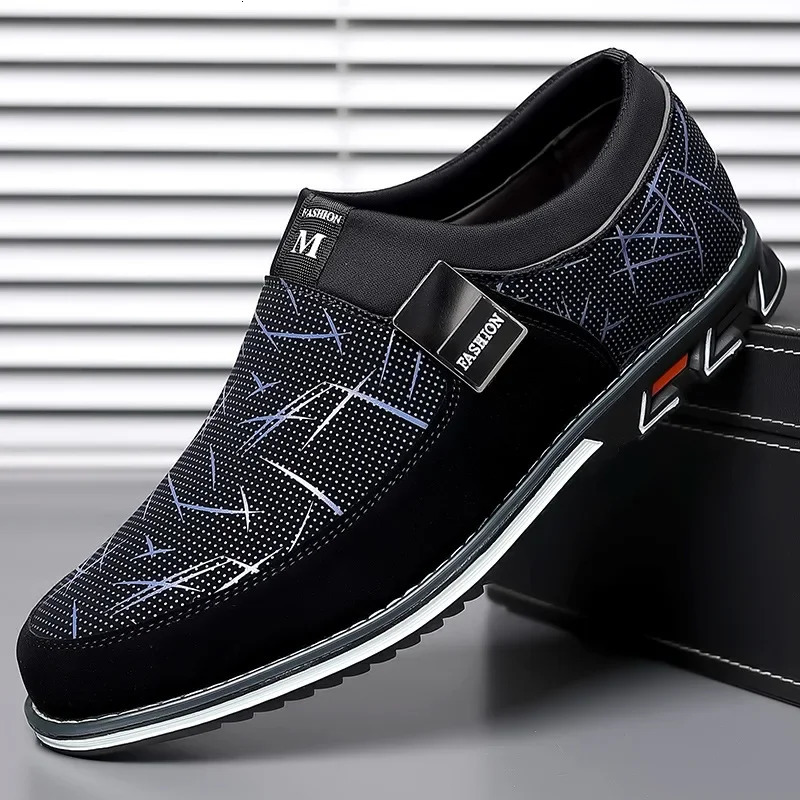 Classic Casual Mens Leather Shoes Slip-On Loafers for Men Business Moccasins Office Men Work Flats Trend Driving Shoes Big Size 241213