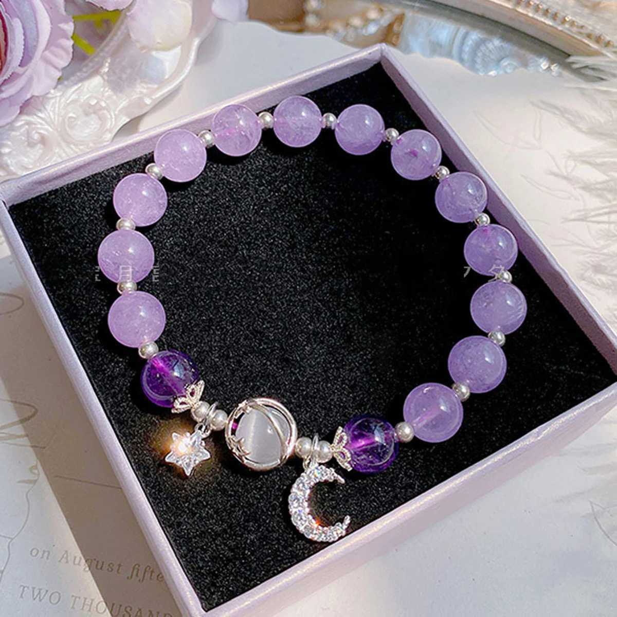 1 Starry Cats Eye Stone Bracelet For Female Instagram In A Niche Design New Grey Moonlight Star Moon Crystal Bracelet-805088XJ241214