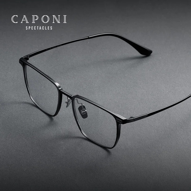 CAPONI Frame For Man Eyeglasses Ultra Light Spectacle Frames Pochromic Blue Uv400 Protection Glasses J23613 241213