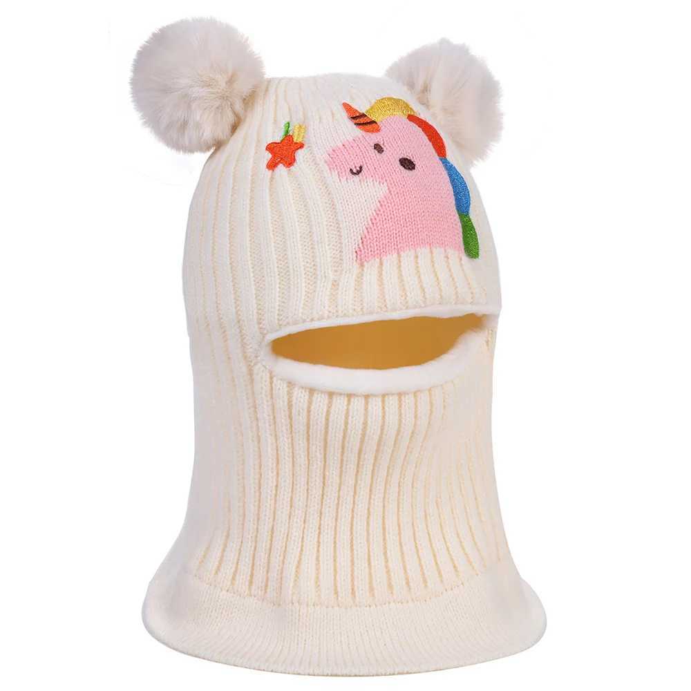 New winter warm baby one-piece snow hat suitable for boys girls children ear protection hats outdoor windbreakers bears Christmas hats W241213