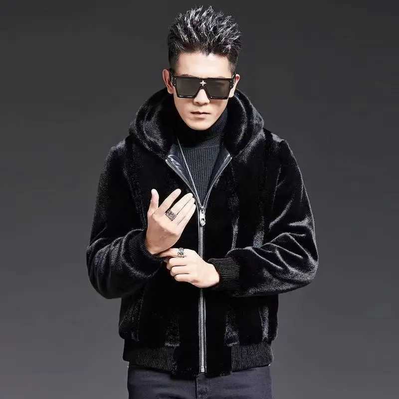 2023 autumn winter mens new leather jacket mens solid color hooded jacket mens long sleeved casual coat V37 W241213