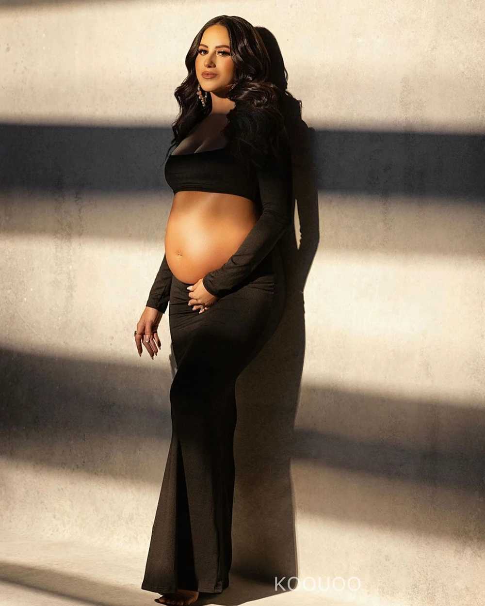 Materni Dresses For Photoshoot Sexy Cut Out Front Open Backless Maxi Dress Wedding Par Photography Pregnant Women ClothesXJ241213
