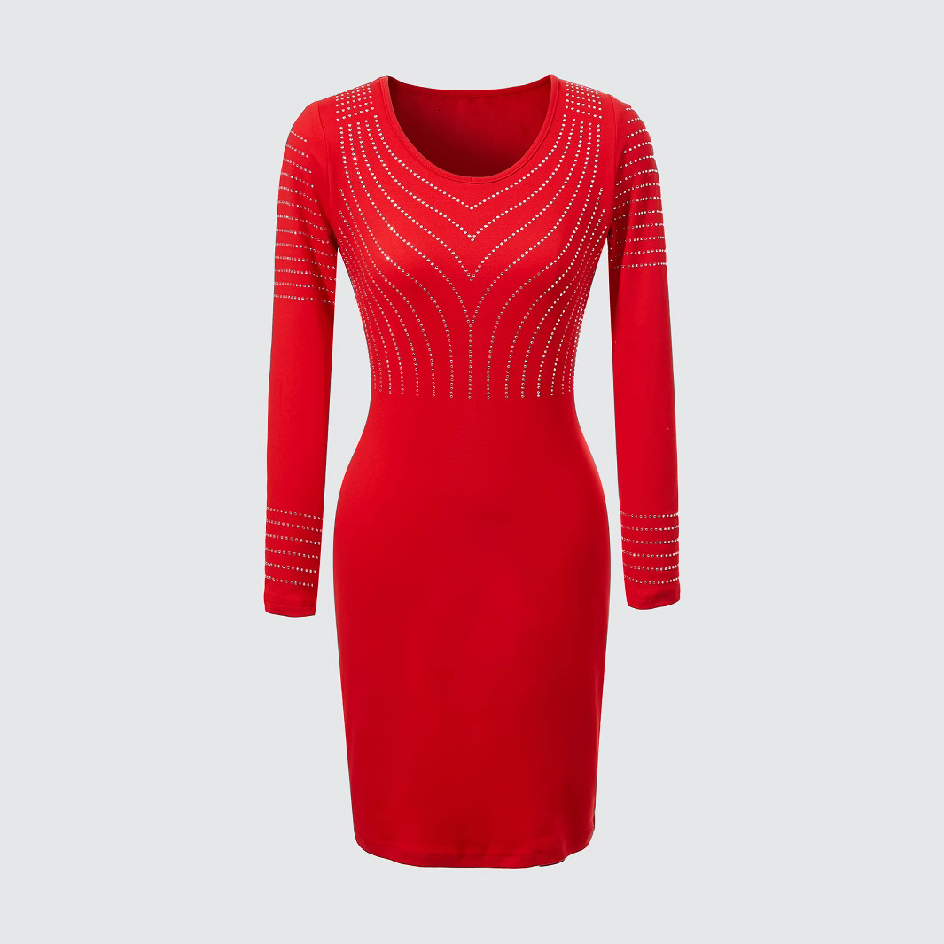 Basic Autumn And Winter Designer Sequin Wrapped Hip Women's Dress High-end Elegant And Sexy Long Skirt
