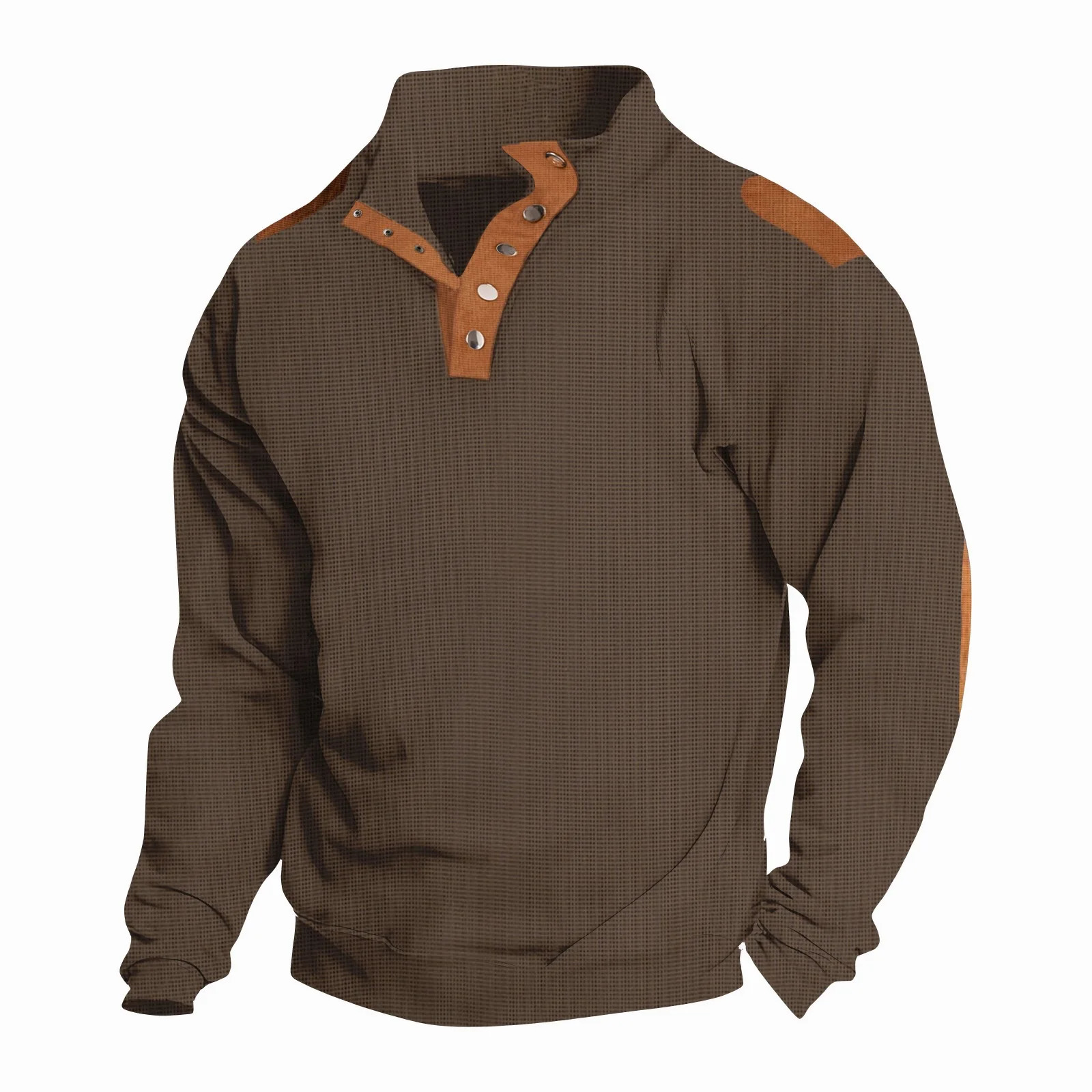 Spring and autumn mens fashion embroidery solid color button sports casual comfortable stand collar long sleeve polo shirt 241213