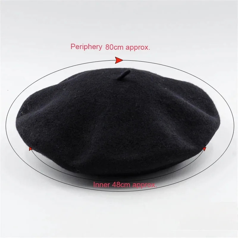 Womens Beret French Artist Warm Wool Winter Beni Hat Retro Regular Solid Color Elegant 241210