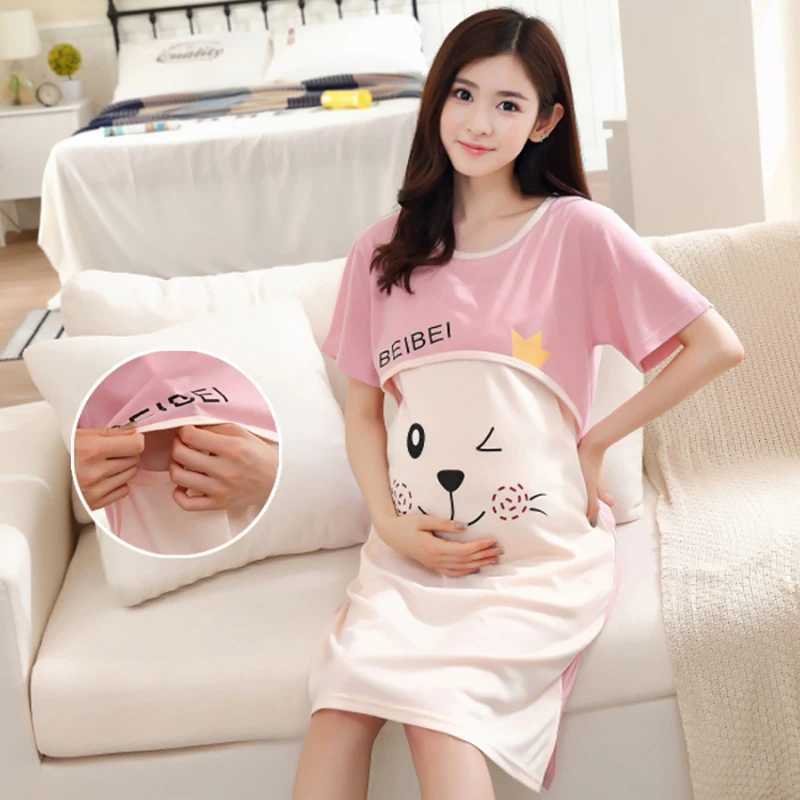 Summer Pajamas Dresses Confinement Clothes Pajamas Materni Nursing Clothes Home Clothes SetsXJ241213