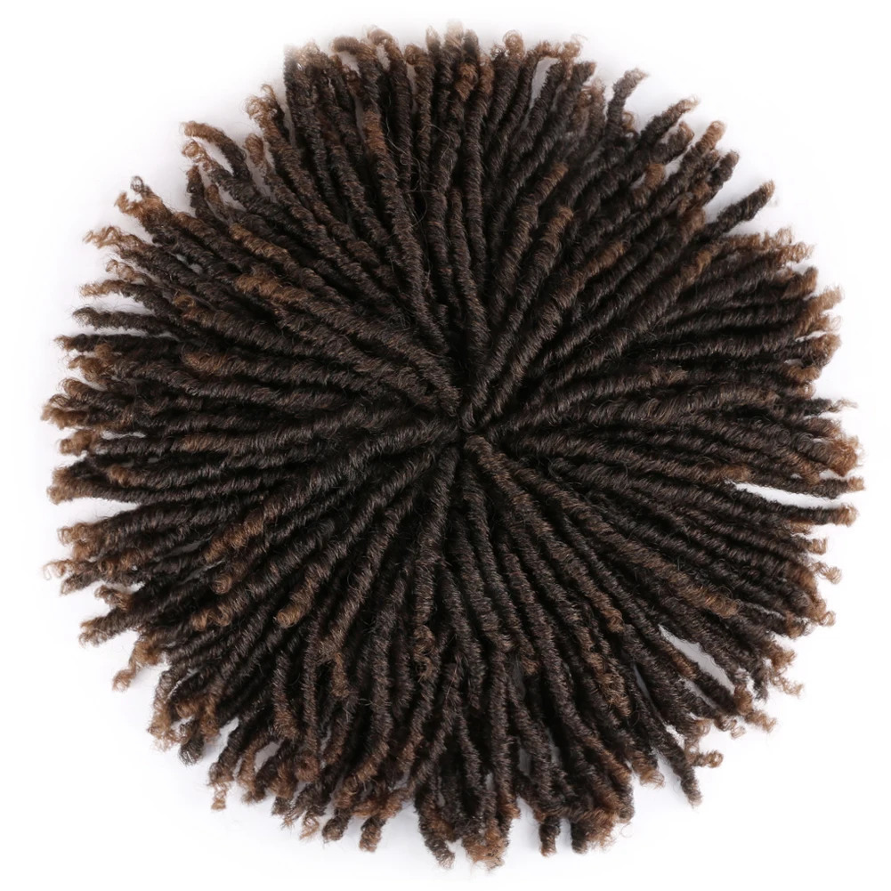 6inch Dreadlocks Hair Topper Guleless Wig Synthetic Hair Toupee Headband Gradient Conical Clips in Hairpiece For Men Women 241213