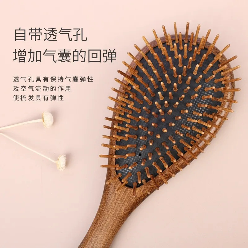 Womens Professional Air Cushion Hair Loss Massage Brush with Wooden Comb Hair Care and Health Bamboo Comb 241213