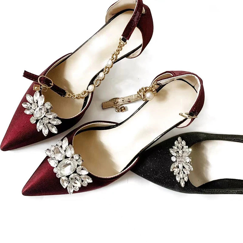 Removable shoe clip high heels charming jewelry shoe decoration DIY rhinestone bridal shoe accessories womens shoe buckle 241213
