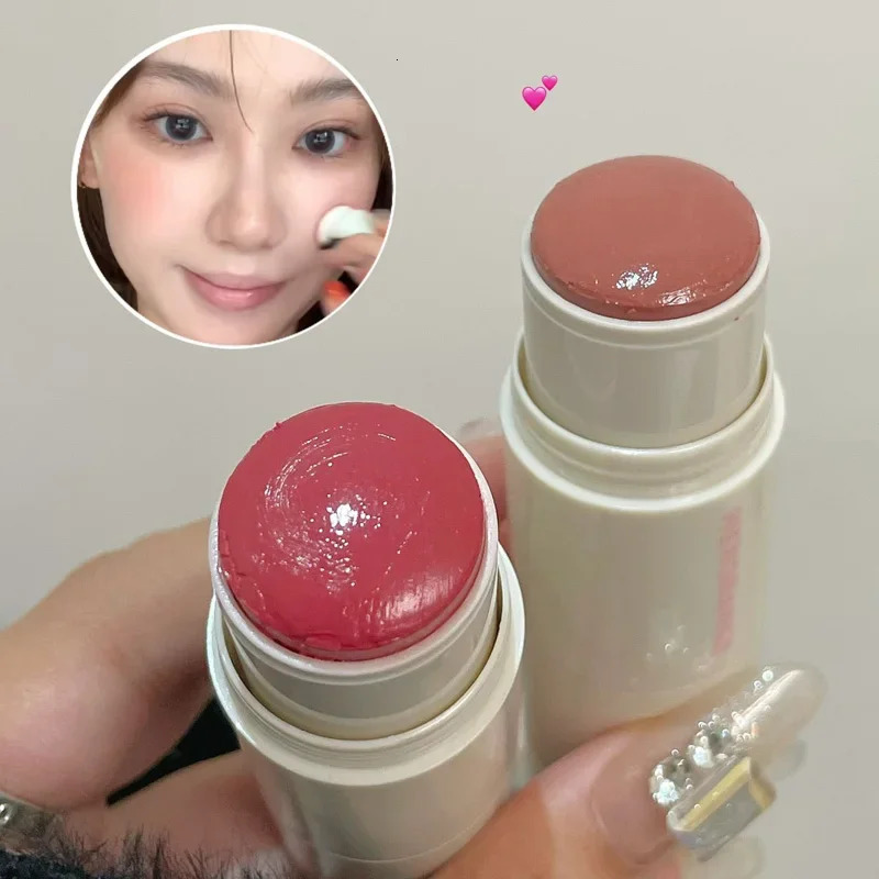 Water Light Rouge Blush Stick Waterproof Natural Cheek Blusher Cream Low Saturated Brightening Korean Face Highlighter Makeup 241213