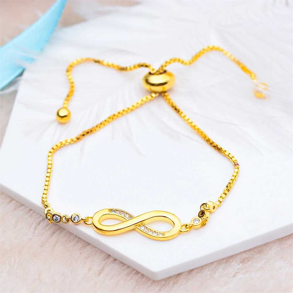 Fashion Stainl Steel Endl Infinity Chain Bracelets On Hand Adjustable Bracelets For Woman Party JewelryXJ241214