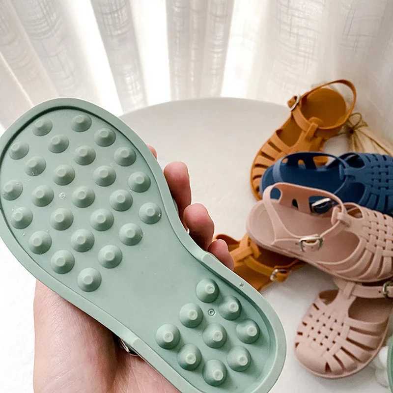 Sandals Baby Gladiator Sandals Casual Breathable Hollow Out Roman Shoes PVC Summer Kids Shoes 2022 Beach Children Sandals Girls H241213