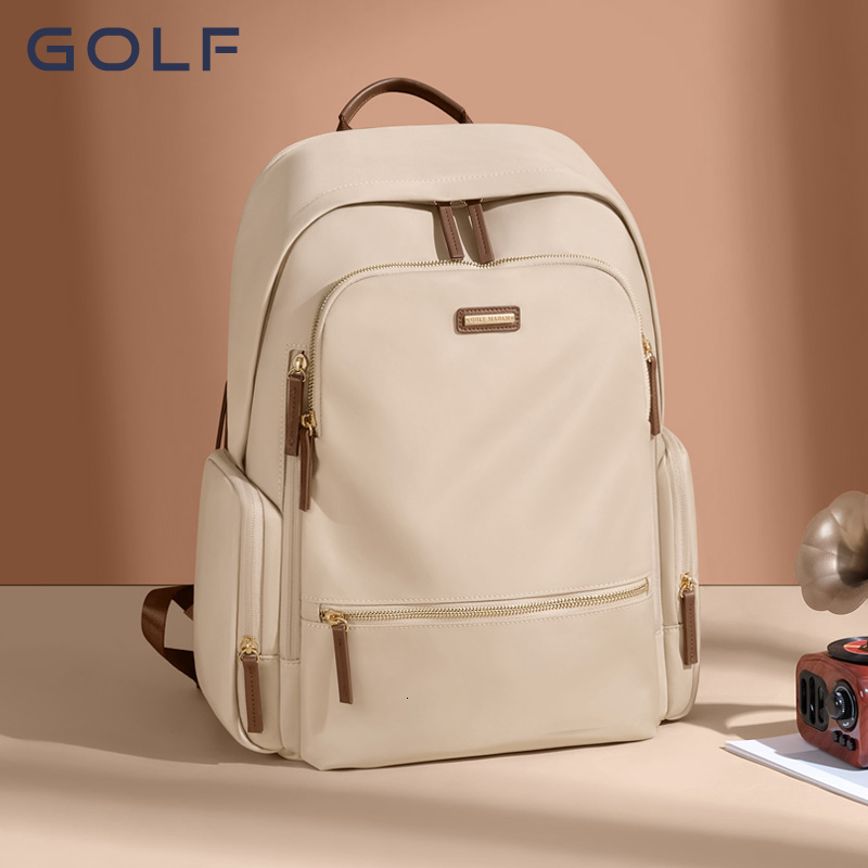 Golf2023 New Women's Fashion Contrast Color Computer Backpack Leisure Commuting School Bag Female College Students