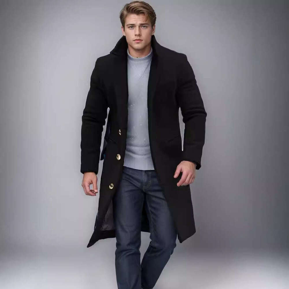 New Woolen Coat For Men, Mid To Long Length Windbreaker Jacket, Fashionable Quality, Classic