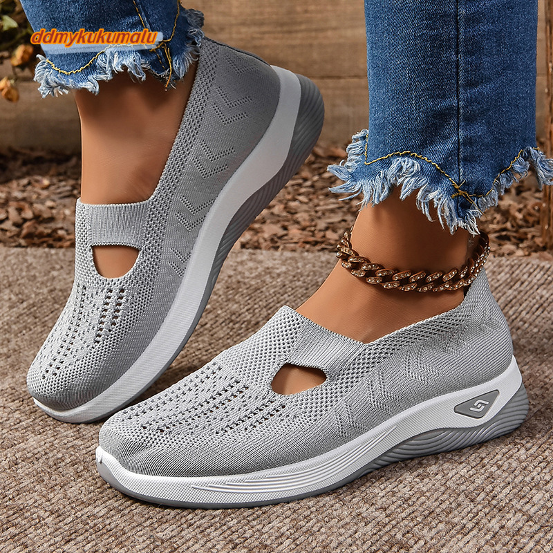 Women Wedges High Quality Slip On Flats Men Loafers Breathable Mesh Running Sneakers Ladies Sport Shoes#12 ddmykukumalu