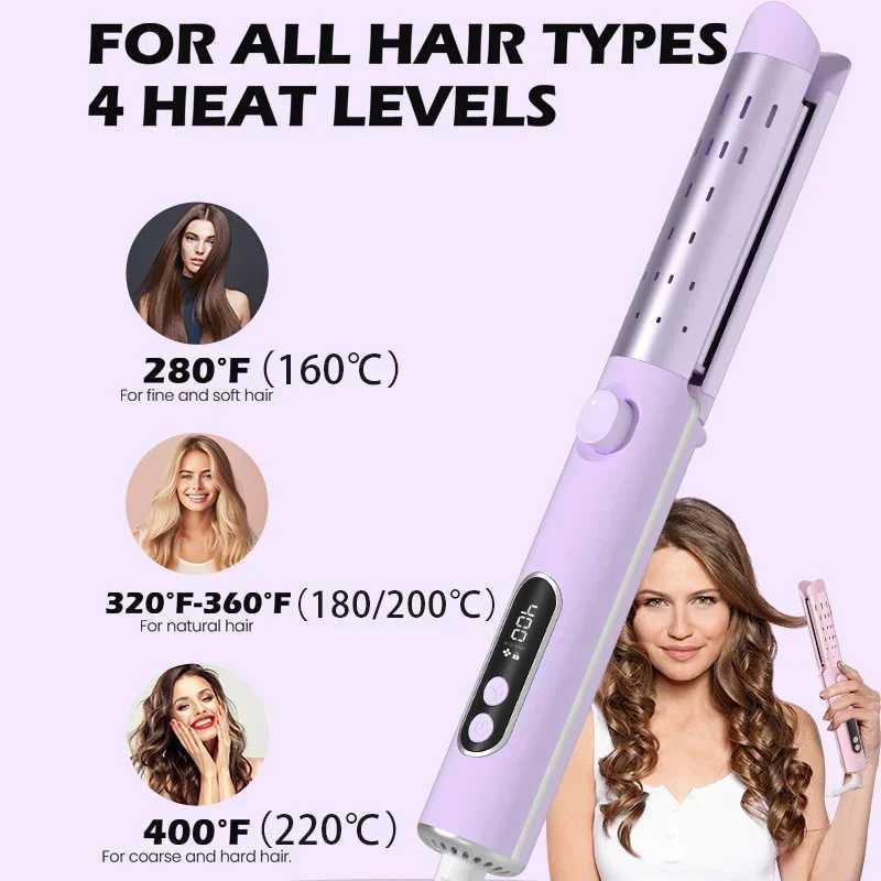 NOVUS 2 In 1 Hair Curler Straightener Fast Heating Hair Curling Iron With Cooling Air 4 Adjustable Temptures Hair Straightener W241214