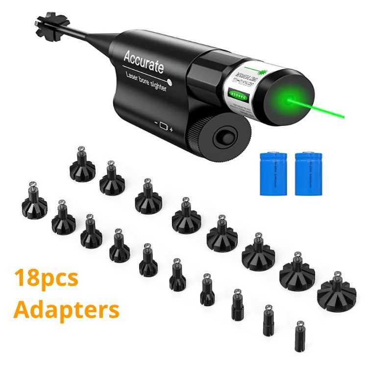 Universal Laser Boresighter Kit from .177 .22 to 12GA Caliber for Rif Pistol Collimator Boresighter with 18pcs AdaptersXJ241214