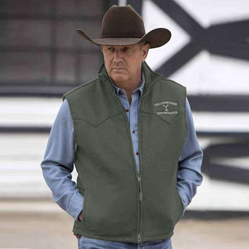 New Western Style Men's Coat With Embroidered Pattern Casual Vest That Can Be Worn All Seasons In Europe And America