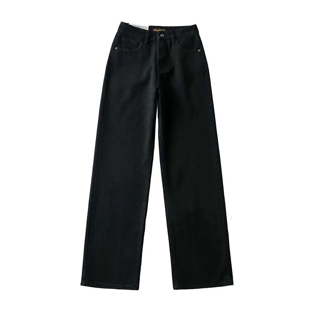 Autumn Hot Girl High Waist Loose Heart Pocket Wide Leg Jeans Women's Washed Straight leg Cowboy Pants Trendy 2024 New Style Stylish and Elegant C