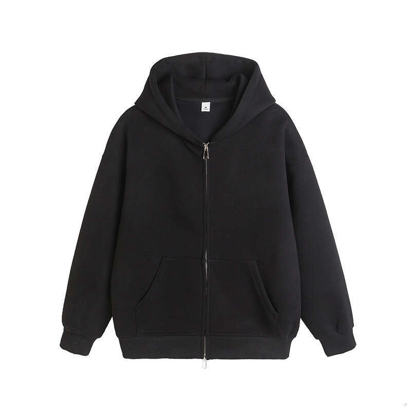 Autumn Heavyweight Hoodie Men's Korean Version Solid Color American Hooded Cardigan Trendy Couple Versatile Jacket