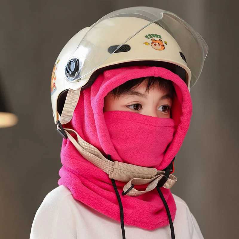 Childrens plush Balaclava hat winter skiing windproof hat thick and warm outdoor bicycle hat W241213