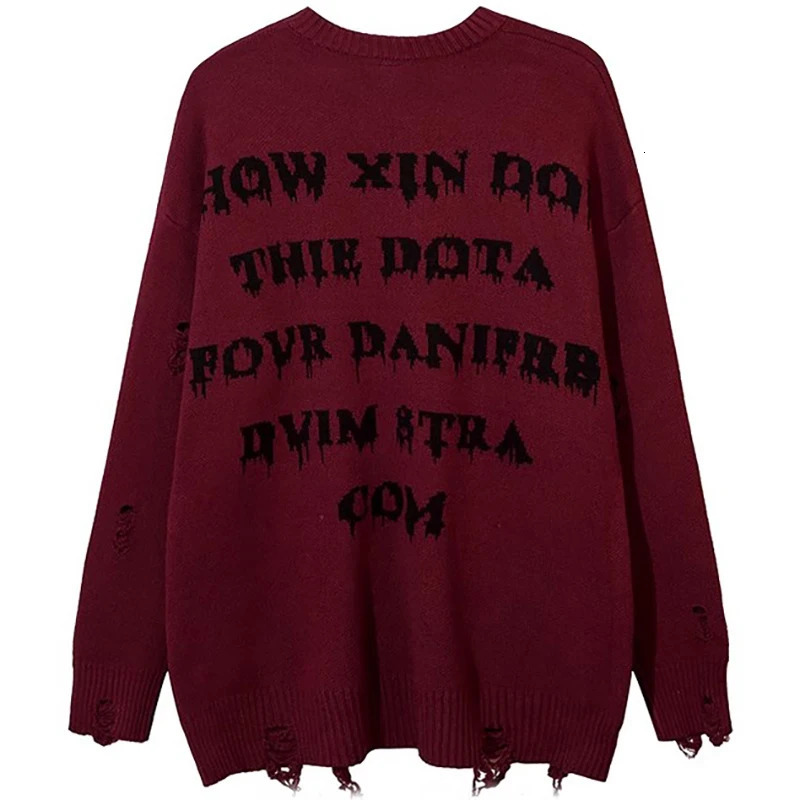 Dark Style Knitwear Sweater Mens Winter Clothes Pullover Jumper Y2k Couple Sweaters Gothic Vintage Streetwear Knit 241213