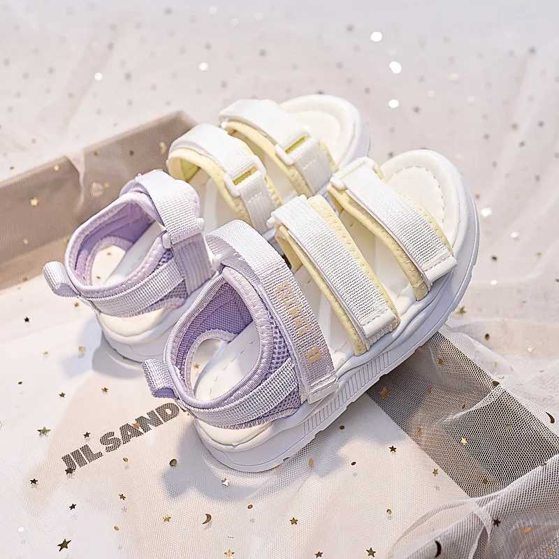 Sandals 2024 Size 27-36 Summer Baby Sandals Gradient Boys Beach Shoes Kids Girls Sport Sandals Children Candy Color Student Shoes H05252 H241213