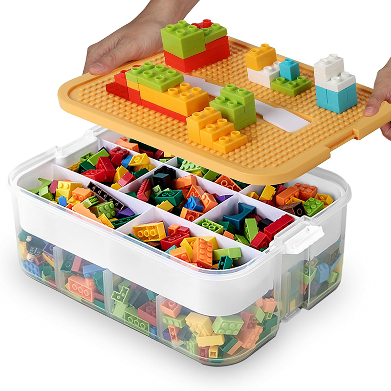 Best-Selling High Quality Children's Foldable Storage Container Stackable Toy Organizer with Transparent Bottom Cover