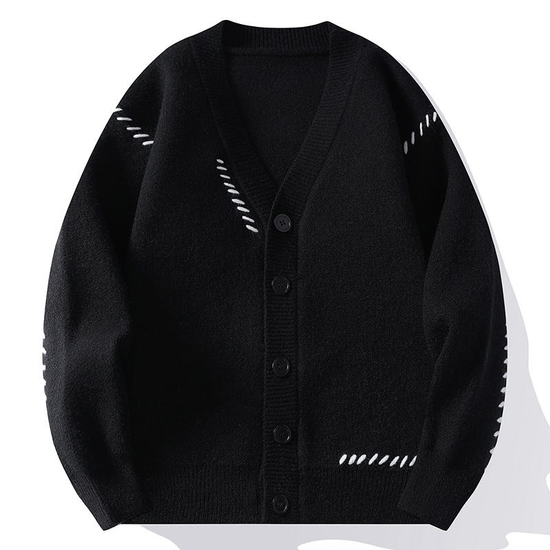 M11108 Men's knitted cardigan jacket autumn and winter V-neck