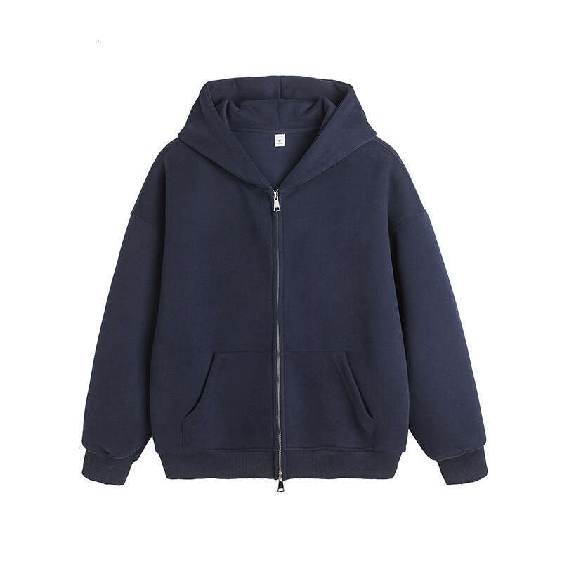 Autumn Heavyweight Hoodie Men's Korean Version Solid Color American Hooded Cardigan Trendy Couple Versatile Jacket