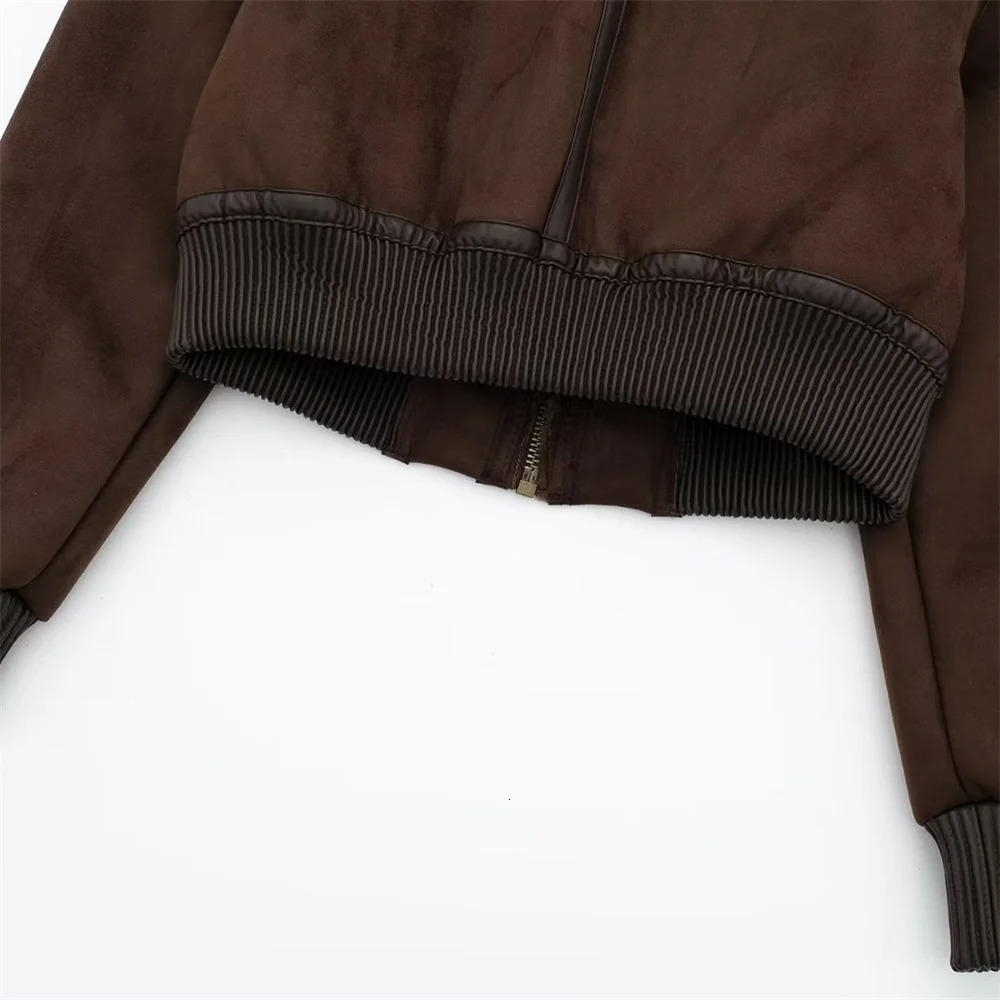 UNIZERA Autumn/Winter Womens Casual Stand Collar Comparison with Decorative Loose Double sided Jacket Coat 241210