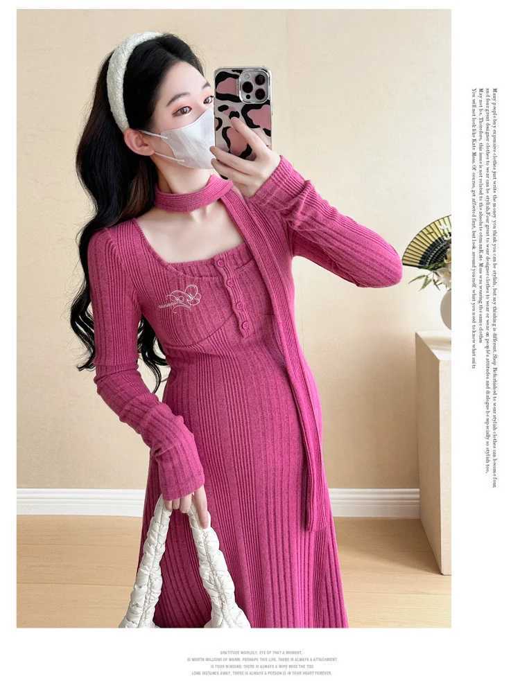 Winter Long sleeve square collar pregnant women knitting dress high waist long sleeve materni dress new year par dress niceXJ241213