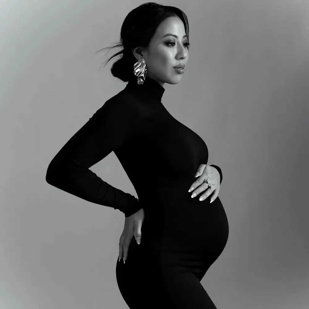 Materni Dresses Pregnancy Women Maxi Long Dresses Clothes for Pregnant Babyshower PropsXJ241213