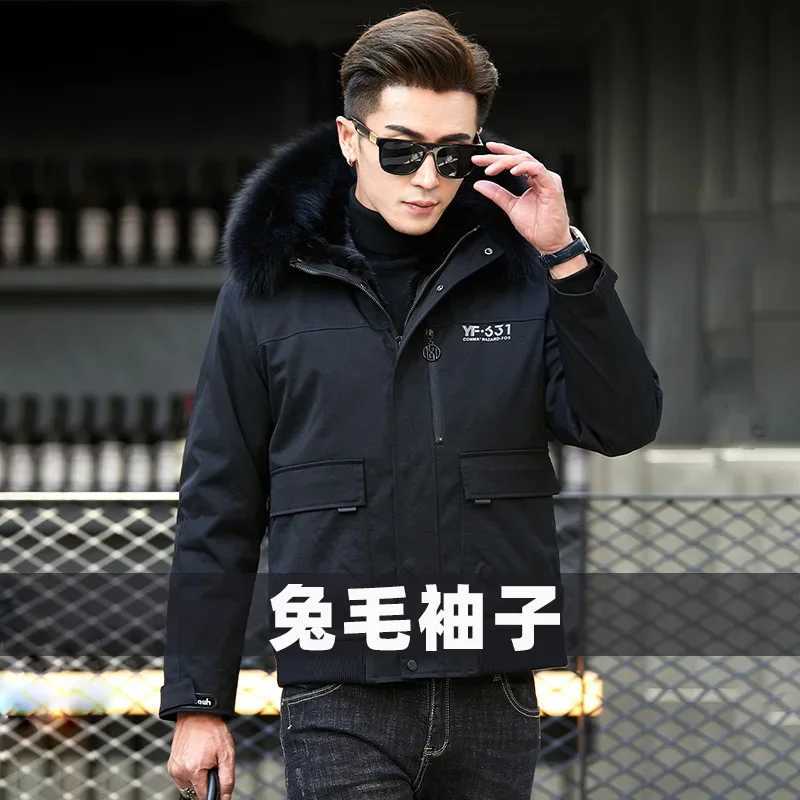 2024 New Winter Jacket Mens Parka Mink Fur Liner Fox Fur Collar Rabbit Fur Sleeve Thickened Warm Clothing Male Clothes Casaco F W241213