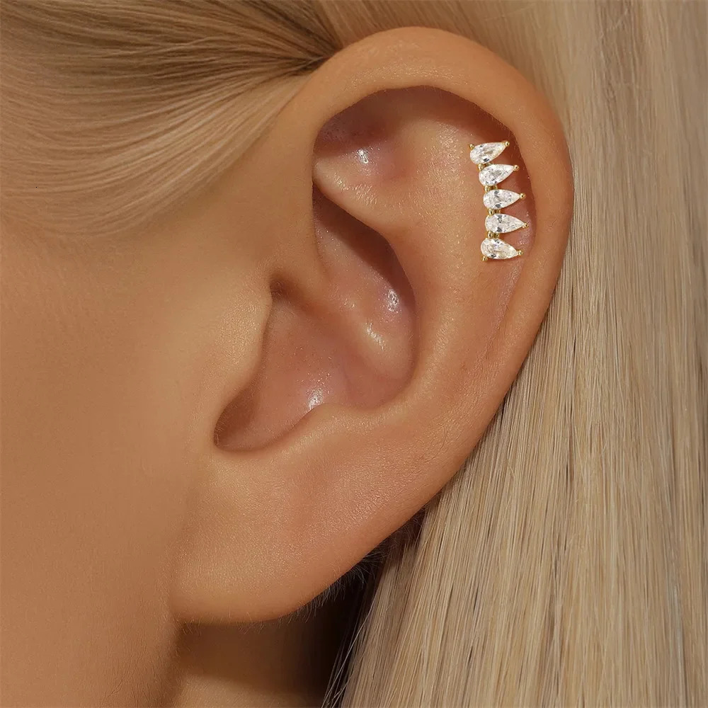 KO 925 Sterling Silver Earrings Women Kite tassel earrings/waterdrop zircon flat head thread piercing stud earrings jewels 241214