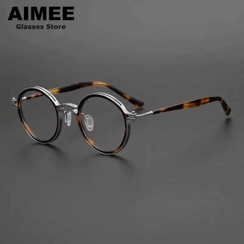 Japanese Hollow n Acetate Round Glasses Frame Men Women HandMade Eyeglasses High Quality Spectacles Frames 241213