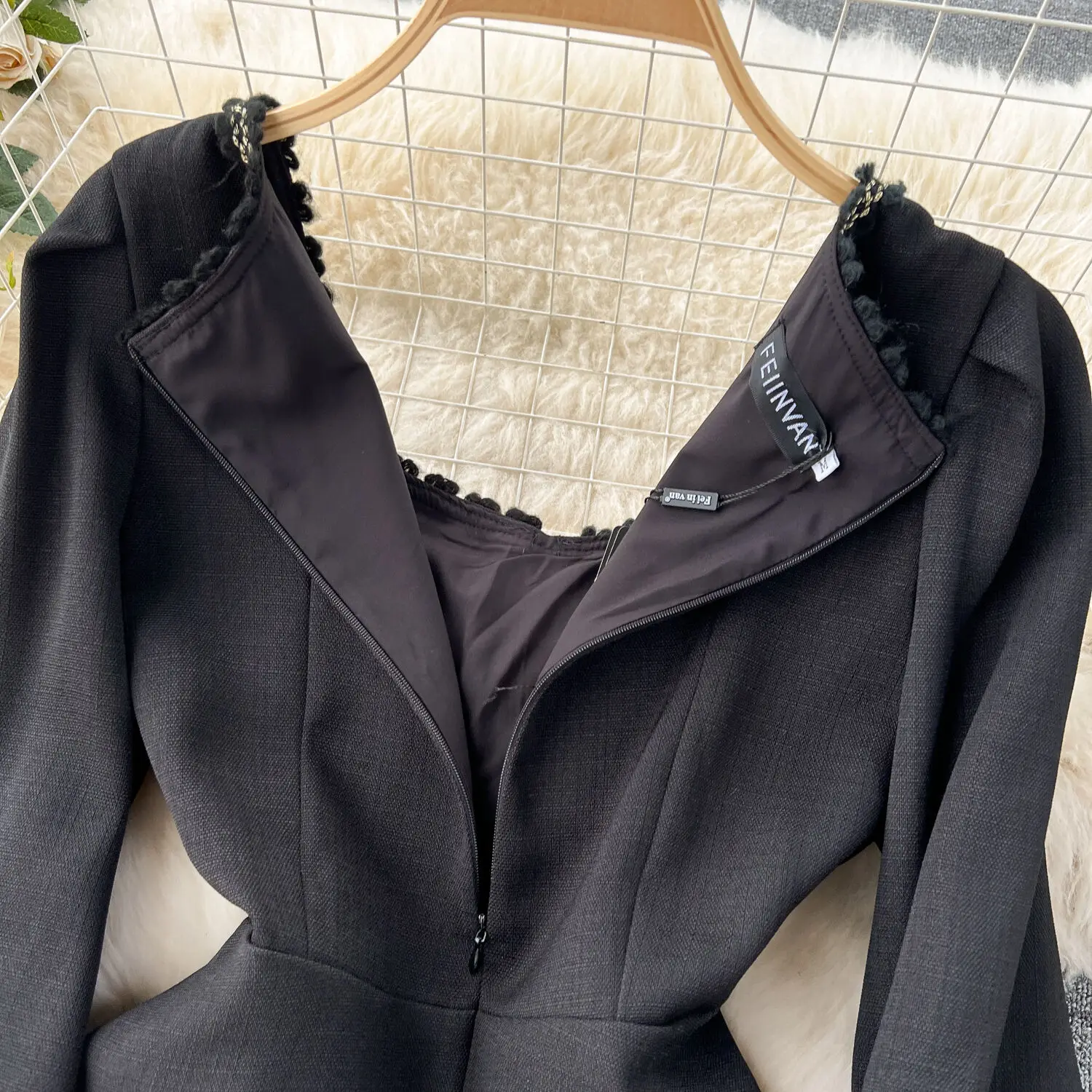Casual Dresses Autumn Winter Dress Women Long Sleeve Thicken Herburn Style Elegant Office Lady Evengin Dinner Vestidos Black 2025