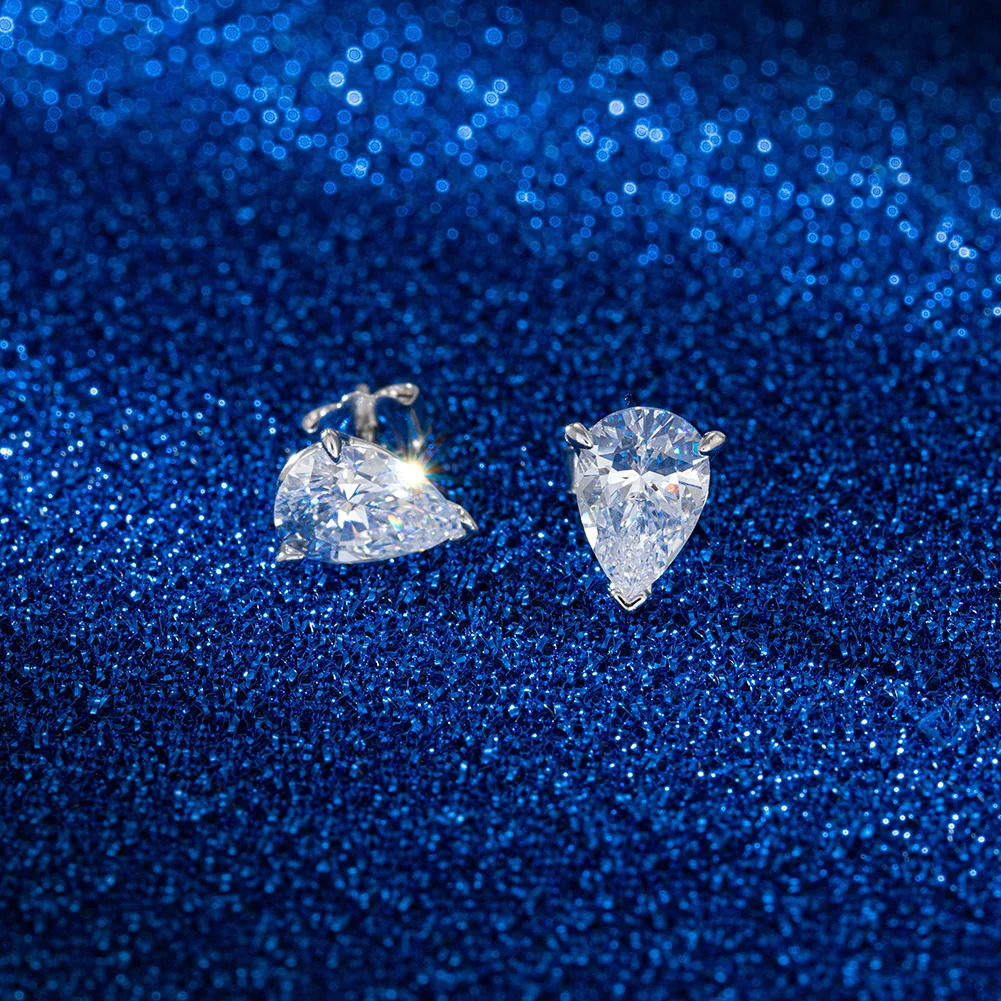 ORSA JEWELS 8A Clear Cubic Zirconia Stud Earrings 925 Sterling Silver Waterdrop Shaped Ear Stud CZ Mini Earrings Jewelry LZE02 241214